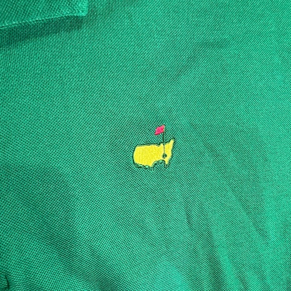 Authentic Genuine Medium Men’s Green Masters Polo Golf Shirt - Picture 4 of 9